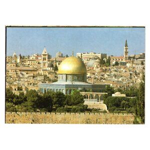 Jerusalem View Vintage Postcard Featuring Dome Of The Rock Skyline Religion